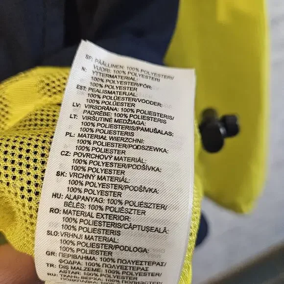 ADIDAS Men Arondak Windbreaker Jacket Sz M Pullover 1/2 Zip Blue Yellow - Picture 8 of 8